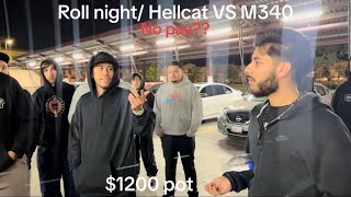 Stock Hellcat vs modded M340 roll night runs 🇲🇽 b58 hellcat 1320video mustang [upl. by Allebasi608]