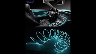 Installing CAR Dashboard Lights EL Wire  Neon Blue colour 5 Meters [upl. by Ttihw]