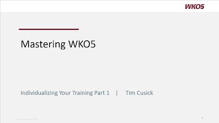 WKO5 Webinar Mastering WKO5 Part 1 [upl. by Siramay63]