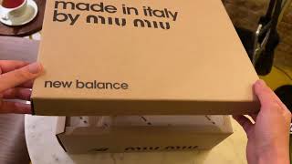 NEW BALANCE X MIU MIU SNEAKERS UNBOXING [upl. by Chemarin763]