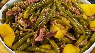 How To Cook Southern Green Beans with Potatoes Easy Thanksgiving Side cooking [upl. by Norehs]