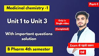 Medicinal chemistry b pharm 4th sem important questions। With solution Notes। Shahruddin khan [upl. by Llekcm903]