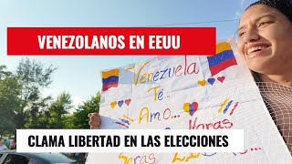 Venezolanos en EEUU Claman por libertad en las elecciones  Entrevistas [upl. by Filmore720]