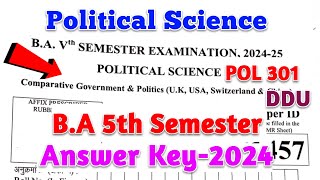 POL 301 answer key  pol 301 5th semester answer key 2024  ddu pol 301 answer key 2024 [upl. by Nwahsyt]