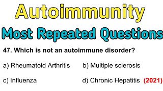 Autoimmunity MCQ  Immunology MCQs with Answers  Quick Revision NEET 2025 [upl. by Wandis1]