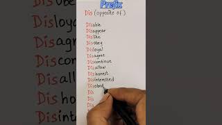 Prefix DIS  words  Learn Englishshorts english englishgrammar [upl. by Xilef793]