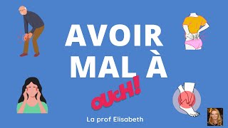 Avoir mal à  les parties du corps en français Exprimer la douleur  Niveau A1 de FLE [upl. by Dranel]