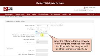 Monthly TDS Calculator for Salary [upl. by Bar]