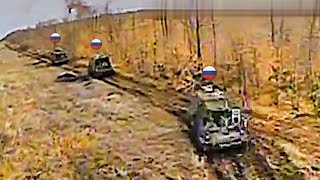 Ukrainian FPV drones turned a Russian armored column into metal scrap near Vremivka Donetsk region [upl. by Pernell380]