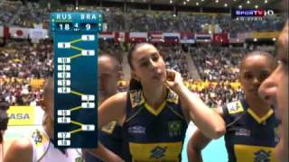 Final 4 SET Mundial feminino de vôlei 2010 Brasil vs Rússia [upl. by Skardol]