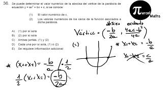 Pregunta 36 ESTUDIO FUNCIÓN CUADRÁTICA modelo PSU DEMRE 2019 matemática [upl. by Wan]