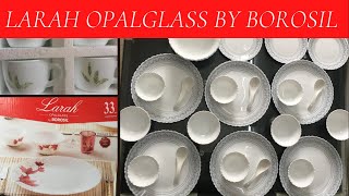 Borosil dinner set unboxingdinner set unboxing Larah by borosil opalwareopalglass dinner set [upl. by Seth71]