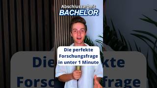 Forschungsfrage Bachelorthesis student studium bachelorarbeit [upl. by Eelano]