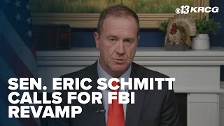 Sen Eric Schmitt calls for FBI revamp as Gaetz exits Trumps attorney general shortlist [upl. by Mide232]