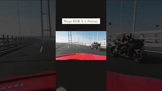 H2R vs Ferrari ninjah2rtopspeed motogp kawasakininjah2rtopspeed h2r h2rshow ninjah2rlover [upl. by Nailimixam804]