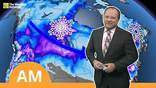 Canadas National Forecast Coast to Coast Snow Watch  WeatherAM [upl. by Lorak13]