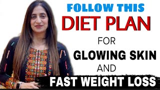 DIET PLAN FOR GLOWING SKIN amp FAST WEIGHT LOSS ✅ Nisha Arora Fitness Coach [upl. by Mireielle]