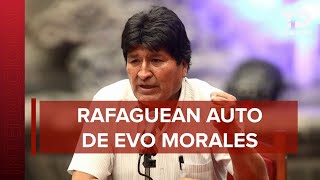 Balean vehículo que transportaba a Evo Morales quot¡agáchate presiquot [upl. by Eyr]