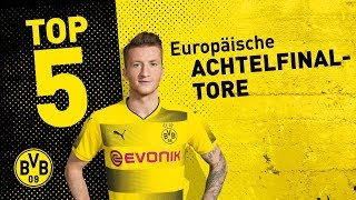 Top 5 Goals  ⚽️  Reus Pulisic amp more in European Cup Round of 16s [upl. by Ihn]