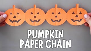 DIY Halloween Pumpkin Paper Chain  Easy Halloween Paper Crafts 🎃 [upl. by Ennayllek]