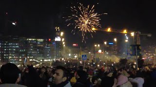 Happy New year 2023 fireworks in Stockholm Slussen 31st night celebrations [upl. by Anaerol]