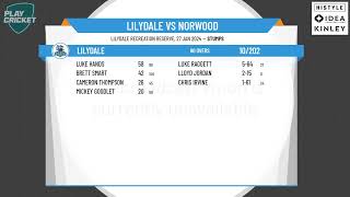 Ringwood amp District Cricket Association  14 Pat Meehan Shield  Rd12  Lilydale v Norwood  Day 1 [upl. by Drolet724]