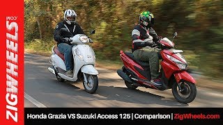 Honda Grazia VS Suzuki Access 125  Comparison Review  ZigWheelscom [upl. by Ahsad371]