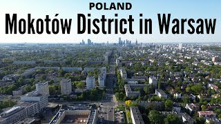 Mokotów District in Warsaw  4K drone video [upl. by Yssim]