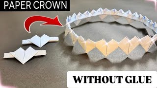 Queen crown making with paperHow to make crown with paper easyPrincess paper crownCute crown [upl. by Siraf]