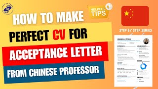 How we make Perfect CV for Acceptance Letter  Steps by Step Guidance  CSC Scholarship  20242025 [upl. by Breger240]