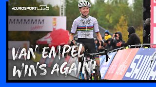 🔥 Van Empel WINS AGAIN  2023 Cyclocross Maasmechelen World Cup  Womens Highlights  Eurosport [upl. by Einittirb377]