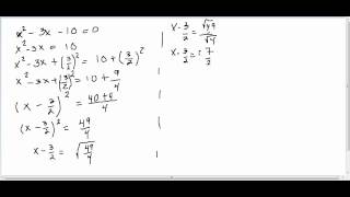 ALGEBRA 00010 ECUACIÓN DE SEGUNDO GRADO 02 MÉTODO COMPLETAR CUADRADOS EJEMPLO [upl. by Tutto983]