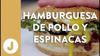 HAMBURGUESA DE POLLO CON ESPINACAS CASERA Juan Llorca [upl. by Ahcsap]