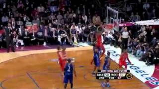 All Star Game 2011 Kobe Bryant TwoHanded Reverse Dunk Followed by a Kevin Durant Slam [upl. by Arracat]