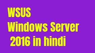 WSUS on Windows Server 2016 in Hindi [upl. by Moriah895]