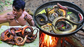 Cooking Coconut Snake eating so delicious  Cook SnakeEll domestic local Food Recipe in Rain Season [upl. by William]