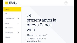 Nueva Banca Electrónica Banco Pichincha TUTORIAL RÁPIDO  Manual PDF [upl. by Wurtz]