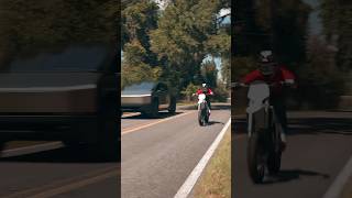 Supermoto EBike Races Cybertruck [upl. by Hamachi]