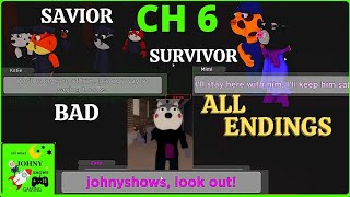 Piggy Book 2 Chapter 6 ALL Endings HOW TO GET Savior Survivor amp Bad Ending Secret Ending [upl. by Nosde]