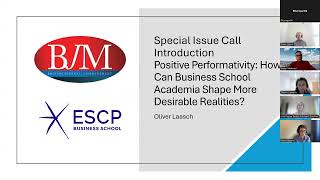 Special Issue Call Introduction Positive Performativity by Dr Prof Oliver Laasch [upl. by Namhar]