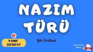 Nazım Türü Nedir Türk Şiirinde Nazım Türleri 📌 9Sınıf Edebiyat Şiir Ünitesi  Deniz Hoca  PDF 📘📕 [upl. by Dilly]