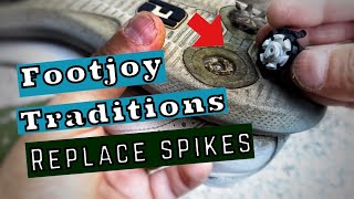 Footjoy Traditions how to replace spikes [upl. by Yllaw]