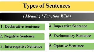 13 Types of Sentences Function Wise  Meaning Wise  Explanation with examples [upl. by Akeimat118]