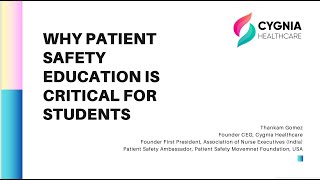 Why Patient Safety Education is important for Nursing Students [upl. by Pomona670]