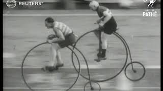 quotPenny Farthingquot bicycle race at Herne Hill 1937 [upl. by Cherie]