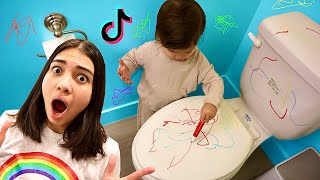 Son Destroys Bathroom Testing TikTok Parenting Hacks [upl. by Aurlie661]