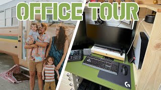 Skoolie Office Tour YouTuber On The ROAD [upl. by Enenaej140]