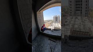 Spiderman rooftop freerun pov😂parkourfreerun rooftop shortslife spiderman [upl. by Portwin]