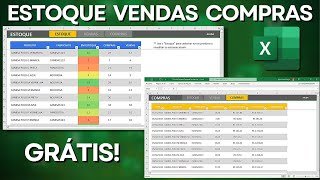 Planilha de Controle de Estoque Automático Compras e Vendas no Excel  Baixar Grátis [upl. by Harris]