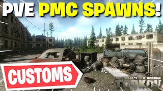 Escape From Tarkov PVE  All PMC Spawn Locations On Customs [upl. by Terraj]